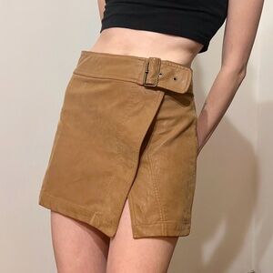 Free People Brown Leather Skirt
